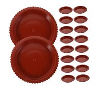 SEWOART 24 Pezzi Sottovasi Rotondi Marroni in Plastica per Vasi da Vassoio per Piante da Base per Fioriere Resistente e Facile da Pulire