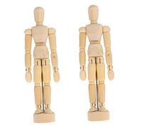 SEWOART 2pezzi Manichino in Legno Modello Figure per Artisti Schizzo Carboncino Casa Ufficio Manichini da Uomo in Legno Modello per Disegno Figura Accessorio