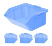 SEWOART 4 Pezzi Scatole Organizer in Plastica Blu, Accesso Facile | Modulo Estraibile, Compatibili Scaffale, per Casa e Banco Utensili, Adatte a Batterie Aa e Aaa