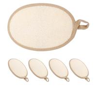 SEWOART 5 Pezzi Spugne Luffa Naturale Esfoliante per Viso e Corpo Dischi Ovali Morbidi per Doccia e Bagno Scrubber Delicato per Pulizia Quotidiana Spa