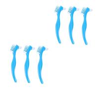 SEWOART 6pezzi Spazzolino Per Dentiera Antiscivolo Portatile Per Dentali Blu Per