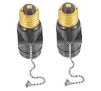 SEWOART Adattatore Portalampada E26 Con Catenella, Base Lampada a Due Prese in Bachelite, Attacco a Vite, Per Officina e Uso Interno, Set Da 2 Pezzi