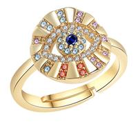 SEWOART Anello Malocchio Regolabile da Donna in Rame Oro per Feste | Gioielli ad Anello per Donna, Look Delicato e Chic, Comodo da Indossare, Stile Semplice ma Diverso