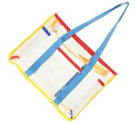 SEWOART Borsa a Spalla Trasparente in PVC Blu per Studenti, Spiaggia | Apertura Ampia e Presa Semplice, per Piscina e Spogliatoio, Tiene Separati Cosmetici e Bottiglie Solari