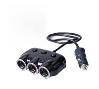 SEWOART Caricabatterie da Auto Multifunzionale con Doppia Porta USB e Prese Accendisigari Caricatore da Auto Compatibile con Smartphone GPS e Dispositivi Portatili Nero