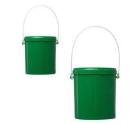 SEWOART Contenitore per Esche da Pesca 2 Pezzi con Manico Portatile, Secchio Verde in plastica Traspirante per Vermi e api per Pescatori all'aperto