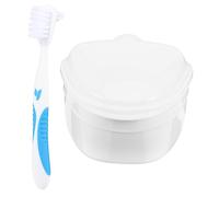 SEWOART Contenitore Per Protesi in Plastica Con Maniglia E Chiusura A 180 Gradi Pulizia E Trasporto Di Denti Protesici