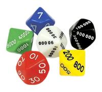 SEWOART Dadi a più facce di valore posizionale, dadi gioco di plastica, 6 pezzi, per giochi di dadi e party Colore Casuale