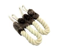 SEWOART Fermaporta in Corda Beige 2 Pezzi Resistente All'usura ai Morsi per Protezione Maniglie Porte e Finestre per Proteggere Porte e Attirare L'attenzione dei Cani