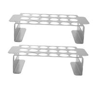 SEWOART Griglia Porta Jalapeno in Acciaio 430 18 Fori, Set 2 Pezzi 25.4x12x6 Cm, Accessori per Barbecue All'aperto e Campeggio, Supporto per Griglia per Cosce di Pollo e Affumicare