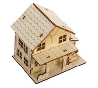 SEWOART Kit Modellino Casa in Legno con LED Completo per Costruzione Manuale Villa Miniatura Puzzle Educativo in Legno Robusto per Adulti e Attività Rilassante e