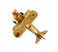 SEWOART Modello di Aereo in Legno Vintage Decorazione Creativa Militari per Casa e Ufficio Mini Ornamento Artigianale da Tavolo