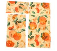 SEWOART Panni Per Alimenti Freschi in Cera D'api Sostenibile 3 Pezzi, Pellicola Alimentare Riutilizzabile Traspirante Per Conservazione Cibo Ecologica