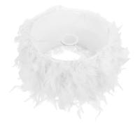 SEWOART Paralume per Lampada da Tavolo in Piuma Sintetica Bianca, Soffice e Versatile, Copertura Elegante per Lampada da Scrivania E27/e14 per Decorare la Camera da Letto