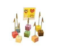 SEWOART Porta Memo Supporto Pratico e Resistente in Legno 24 Pezzi a Forma di Cubo Clip Forte Colore Casuale per Foto e Note, Accessorio per Scrivania per Ufficio e Casa