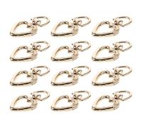 SEWOART Portachiavi Accessorio DIY in Lega di Zinco a Forma di Cuore 12 Pezzi, Oro Clip a Molla, per Anelli Portachiavi e Borse per Oggetti Decorativi