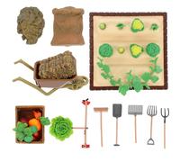SEWOART Set 16 Pezzi Mini Modello di Campo di Ortaggi Decorazione Micro-Paesaggistica Attrezzi Agricoli in Miniatura per Paesaggi Realistici e Scenografie di Fattoria in Miniatura