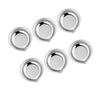 SEWOART Set Completo di 6 Vassoi Rotondi in Acciaio Inossidabile per Pittura E Acquerelli Tavolozze per Il Trucco degli Artisti