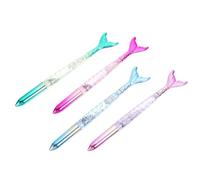 SEWOART Set da 4 Penne a Sfera Nere a Forma di Sirena in Plastica, per Studenti, Perfette per Drawing e Note Making Durante la Back To School Party