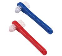 SEWOART Spazzolino per Dentiere Doppia Testina 2 Pezzi Piccolo Spazzolino da Denti in Materiale Resistente Setole Morbide per Pulizia Orale Quotidiana Accessorio per Protesi Dentaria