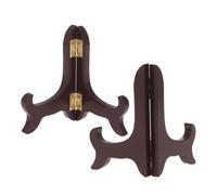 SEWOART Supporto in Legno Marrone e Design Elegante 2 Pezzi Struttura Robusta per Piatti e Decorazioni da Cucina per Esposizioni in Sala da tè e Mostre d'Arte