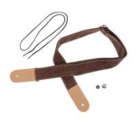 SEWOART Tracolla Ukulele Cotone Lino con Cinghia Vera Pelle Caffè per Uso Confortevole e Durevole