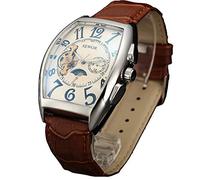 SEWOR lusso uomo Tourbillon Moon Phase meccanico automatico orologio da polso con fascia in vetro rivestimento blu