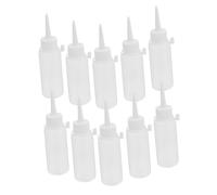 Sewroro 10 Pezzi Bottiglie Trasparenti Plastica Ldpe con Beccuccio Affilato e Sigillante Flaconi Spremi Colla Morbidi e Resistenti per Hobby Pittura e Progetti Creativi
