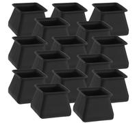 Sewroro 16 Pezzi Copripiedi per Sedie in Silicone, Protezioni Antiscivolo per Gambe di Mobili Quadrate, Tappi per Gambe di Sedie Protettivi per Pavimenti Silenziosi, per Casa e Ufficio