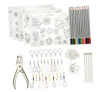 Sewroro 1Set Fogli Restringimento Calore Kit Creativo per Fai da Te per Gioielli e Materiali Sicuri e Durevoli per Lezioni Arte e Sviluppo