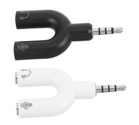 Sewroro 2 Pezzi Adattatore Jack Audio Y Shaped Doppio Splitter per Cuffie e Microfono Connettore Doppio per Condivisione Audio su Smartphone e Laptop Bianco e Nero