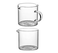 Sewroro 2 Pezzi Mini Tazze da Caffè in Vetro Trasparente per Latte e Yogurt senza Manico e Manico per Feste Banchetti e Uso Quotidiano