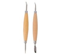 Sewroro 2 Pezzi Strumenti per Modellazione Argilla Utensili Legno per Sculture e Progetti Terracotta per Creazioni e Fatti Mano