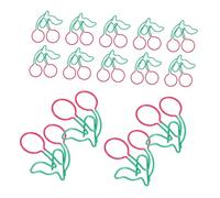 Sewroro 20 Pezzi Graffette Decorative Cherry Shape Metallo per Ufficio e Scuola Clip per Segnalibri Colorati Pratiche e Stilose per Studenti e Insegnanti