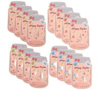 Sewroro 24 Set Biglietti Pasquali Mason Jar per Sacchetti Trasparenti per Scambio Regali Festa Scuola Carta Resistente per e Piccoli Doni