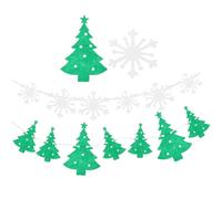 Sewroro 2pezzi Festone di Fiocchi di Bandierine da Tirare per Casa Decorazione per Albero di Natale Bandierine Divertenti Striscione di Natale in Feltro Verde e Bianco