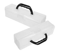 Sewroro 2pezzi Scatola Acquerelli per Pennelli Lunghi Contenitore Trasparente per Oggetti Artistici Organizer in Plastica per Pennelli Matite Pastelli e Articoli Artigianali Portatile