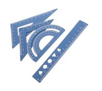 Sewroro 4 pezzi Geometrici in Alluminio Resistenti e Compatti per Goniometro e Righello Dritto per Studenti Scuola e Ufficio