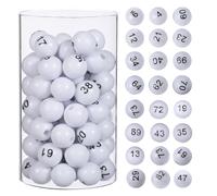 Sewroro 75 Palline da Lotteria Numerate in Plastica, 0,59 Pollici 1-75 Palline da Bingo Bianche per Estrazione Della Lotteria, Giochi di Società E Intrattenimento