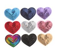 Sewroro 9 pezzi Toppe Cuore Paillettes da Decorazioni Pratiche e per Abbigliamento Jeans e Accessori Facili da Applicare e Resistenti Fai da Te con Materiali Sicuri e Duraturi