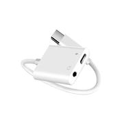 Sewroro Adattatore USB C Jack con Microfono Convertitore Audio Digitale per Smartphone Type-c Compatibile con Huawei e Dispositivi Bianco Plug And Play Trasmissione Stabile