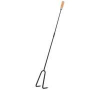 Sewroro Attizzatoio per Braciere Portatile con Manico in Legno Bastoncino a Due Punte in Ferro Resistente alle Alte Temperature Attrezzo per Stufa Stufa a Legna Falò e Barbecue da