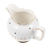 Sewroro Brocca per Latte in Ceramica Piccolo Bordo Dorato, Distributore per Panna e Sciroppo, Lattiera Europea Elegante per Uso Domestico e Bar, Contenitore Versatile per Caffè e Zucchero