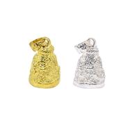 Sewroro Campane Ciondolo a Campana in Rame e Argento 2 Pezzi Motivo Cinese Portafortuna, Anello Sospeso Decorativo per Artigianato Fai da Te, Decorazioni da Appendere per Zaino