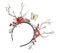 Sewroro Cerchietto per Capelli Corna di Cervo Natalizio Copricapo per Feste Cosplay e Uso Quotidiano Leggero e Resistente alla Luce