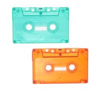 Sewroro Custodie Vuote per Musicassette 2 Pezzi Trasparenti Verde e Rosso Audiocassette Vuote per Registrazioni Fai da Te Decorazioni Vintage per Feste Musicali e Organizzazione Studi