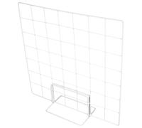 Sewroro Espositore da Banco a Griglia in Ferro 35X35 CM Base Bianca, Supporto Portafoto e Prodotti per Esposizioni Artigianali e al Dettaglio