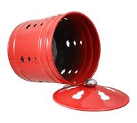 Sewroro Inceneritore da Giardino in Acciaio Smaltato Rosso Presa D’Aria Secchio per Combustione Domestica e Tempio Bidone Resistente per Carta e Rifiuti Bruciatore per Culto e Uso