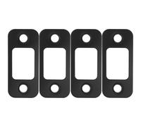 Sewroro Kit 4 Piastre di Battuta Nere in Acciaio Inox per Porta Copertura Foro Catenaccio Rinforzo per Porte Esterne e Kit di Riparazione per Porte D’Ingresso