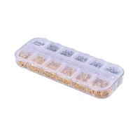 Sewroro Kit Fermagli per Gioielli in Metallo Moschettoni e Anelli Aperti, 12 Scomparti Due Colori, Accessori per Creazione di Gioielli Fai da Te, Leggero e Compatto per Bricolage